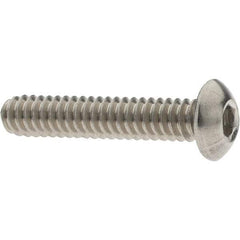 Value Collection - #10-24 UNC Hex Socket Drive, Button Screw - Grade 18-8 Stainless Steel, 1" Length Under Head - Apex Tool & Supply