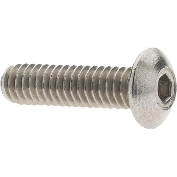 Value Collection - #8-32 UNC Hex Socket Drive, Button Screw - Grade 18-8 Stainless Steel, 5/8" Length Under Head - Apex Tool & Supply