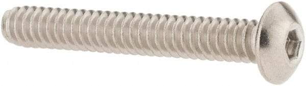 Value Collection - #6-32 UNC Hex Socket Drive, Button Screw - Grade 18.8 Stainless Steel, Fully Threaded, 1" Length Under Head - Apex Tool & Supply