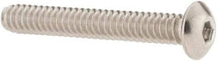 Value Collection - #6-32 UNC Hex Socket Drive, Button Screw - Grade 18.8 Stainless Steel, Fully Threaded, 1" Length Under Head - Apex Tool & Supply