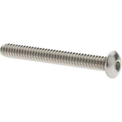 Value Collection - #4-40 UNC Hex Socket Drive, Button Screw - Grade 18.8 Stainless Steel, Fully Threaded, 1" Length Under Head - Apex Tool & Supply