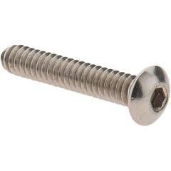 Made in USA - #4-40 UNC Hex Socket Drive, Button Screw - Grade 18.8 Stainless Steel, Fully Threaded, 5/8" Length Under Head - Apex Tool & Supply