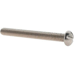 Value Collection - 1/4-20 UNC, 2-1/2" Length Under Head Slotted Drive Machine Screw - Round Head, Grade 18-8 Stainless Steel, Uncoated, Without Washer - Apex Tool & Supply