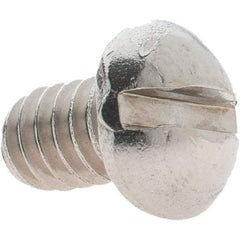 Value Collection - 1/4-20 UNC, 3/8" Length Under Head Slotted Drive Machine Screw - Round Head, Grade 18-8 Stainless Steel, Uncoated, Without Washer - Apex Tool & Supply