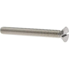 Value Collection - #12-24 UNC, 2" OAL Slotted Drive Machine Screw - Flat Head, Grade 18-8 Stainless Steel, Uncoated, Without Washer - Apex Tool & Supply