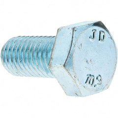 Value Collection - M12x1.75mm Metric Coarse, 25mm Length Under Head Hex Head Cap Screw - Fully Threaded, Grade 10.9 Steel, Zinc-Plated Finish, 19mm Hex - Apex Tool & Supply
