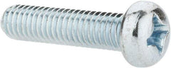 Value Collection - M6x1.00, 25mm Length Under Head Phillips Drive Machine Screw - Pan Head, Grade 4.8 Steel, Zinc-Plated Finish, Without Washer - Apex Tool & Supply