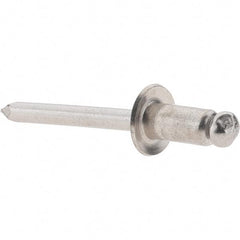 Value Collection - Size 84 Dome Head Stainless Steel Open End Blind Rivet - Stainless Steel Mandrel, 0.062" to 1/4" Grip, 1/2" Head Diam, 0.257" to 0.261" Hole Diam, 1/2" Length Under Head, 1/4" Body Diam - Apex Tool & Supply