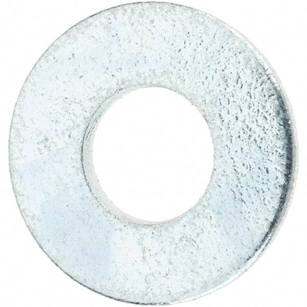 Value Collection - #10 Screw, Steel SAE Flat Washer - 7/32" ID x 1/2" OD, 3/64" Thick, Zinc-Plated Finish - Apex Tool & Supply