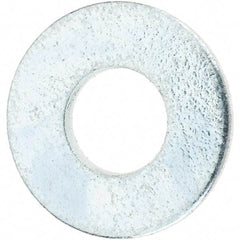 Value Collection - #10 Screw, Steel SAE Flat Washer - 7/32" ID x 1/2" OD, 3/64" Thick, Zinc-Plated Finish - Apex Tool & Supply