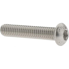Value Collection - M6x1.00 Metric Coarse Hex Socket Drive, Button Screw - Grade 18-8 & Austenitic A2 Stainless Steel, Uncoated, Partially Threaded, 30mm Length Under Head - Apex Tool & Supply