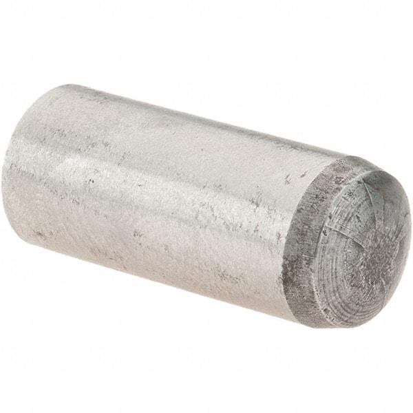 Value Collection - 8mm Diam x 20mm Pin Length Grade 8 Alloy Steel Precision Dowel Pin - Bright Finish, 1 Rounded End - Apex Tool & Supply