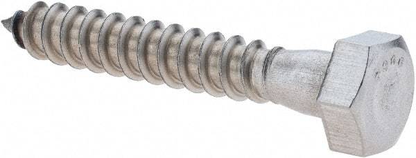 Value Collection - 5/16 Screw, 2" Length Under Head, Stainless Steel, Hex Head Lag Screw - Uncoated, Grade 18-8 - Apex Tool & Supply