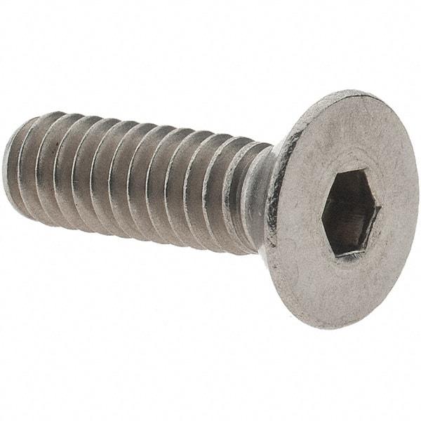 Value Collection - 1/4-20 UNC Hex Socket Drive, 82° Flat Screw - Grade 18.8 Stainless Steel, Fully Threaded, 7/8" OAL - Apex Tool & Supply