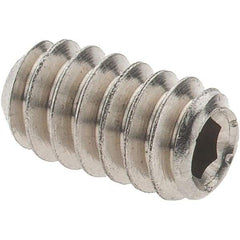 Value Collection - #6-32 UNC, 1/4" OAL, Cup Point Set Screw - Grade 316 Stainless Steel, 1/16" Key - Apex Tool & Supply