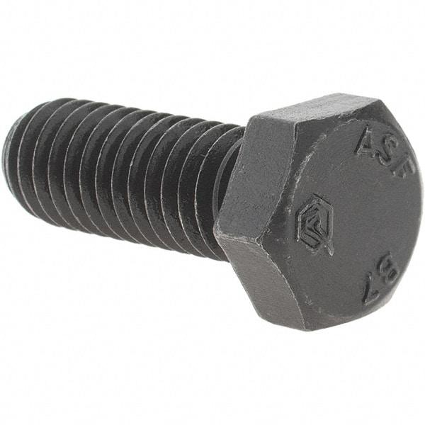 Value Collection - 3/8-16 Thread, 1" Length Under Head, Hex Head Bolt - Grade B7 Alloy Steel, Uncoated - Apex Tool & Supply