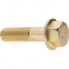 Value Collection - 3/4-10 UNC, 3" Length Under Head, Hex Drive Flange Bolt - 1-3/4" Thread Length, Grade 8 Alloy Steel, Smooth Flange, Zinc-Plated Finish - Apex Tool & Supply