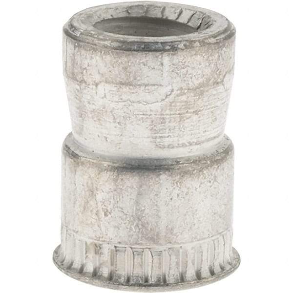 Value Collection - #8-32 UNC, Cadmium-Plated, Steel Knurled Rivet Nut Inserts - 0.03" to 0.09" Grip, 1/4" Drill Size, 0.269" Body Diam - Apex Tool & Supply