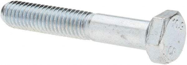 Value Collection - M5x0.80mm Metric Coarse, 30mm Long Hex Head Cap Screw - Partially Threaded, Grade 10.9 Steel, Zinc-Plated Finish, 8mm Hex - Apex Tool & Supply