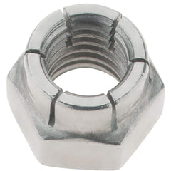 Value Collection - 3/8-16 UNC 18-8 Hex Lock Nut with Expanding Flex Top - Uncoated, Meets Military Specifications - Apex Tool & Supply
