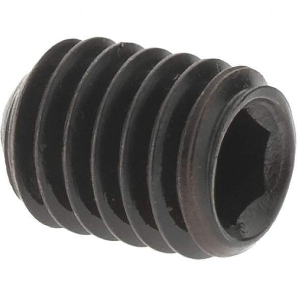 Value Collection - M6x1.00 Metric Coarse, 8mm OAL, Cup Point Set Screw - Grade 14.9 (45H) Alloy Steel, 3mm Key - Apex Tool & Supply