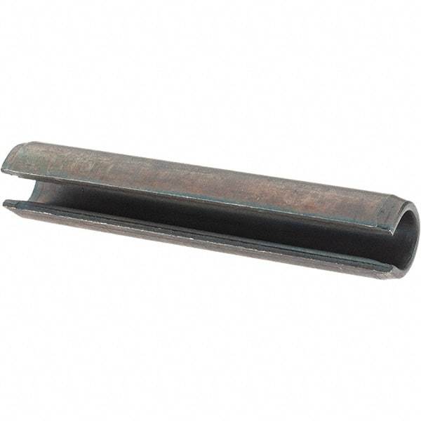 Value Collection - 8mm Diam x 45mm Long Slotted Spring Pin - Steel, Plain Finish - Apex Tool & Supply
