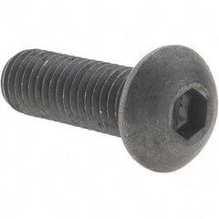 Value Collection - M10x1.50 Metric Coarse Hex Socket Drive, Button Screw - Grade 12.9 Alloy Steel, Black Oxide Finish, Fully Threaded, 30mm Length Under Head - Apex Tool & Supply