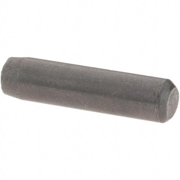 Value Collection - 1/8" Diam x 1/2" Pin Length Grade 8 Alloy Steel Standard Dowel Pin - Bright Finish, C 47-58 & C 60 (Surface) Hardness, 1,840 Lb (Single Shear), 3,680 Lb (Double Shear) Breaking Strength, 1 Beveled & 1 Rounded End - Apex Tool & Supply
