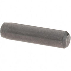 Value Collection - 1/8" Diam x 1/2" Pin Length Grade 8 Alloy Steel Standard Dowel Pin - Bright Finish, C 47-58 & C 60 (Surface) Hardness, 1,840 Lb (Single Shear), 3,680 Lb (Double Shear) Breaking Strength, 1 Beveled & 1 Rounded End - Apex Tool & Supply