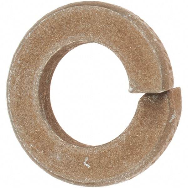 Made in USA - 5/16", 0.078" Thick Split Lock Washer - AISI 4037 Alloy Steel, Zinc Yellow Dichromate Finish, 0.314" Min ID, 0.322" Max ID, 0.583" Max OD - Apex Tool & Supply