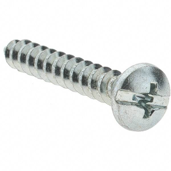 Value Collection - #10 Pan Head Slotted Phillips Sheet Metal Screw - Steel, 1-1/4" Length Under Head, Grade 2 - Apex Tool & Supply