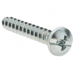 Value Collection - #10 Pan Head Slotted Phillips Sheet Metal Screw - Steel, 1-1/4" Length Under Head, Grade 2 - Apex Tool & Supply