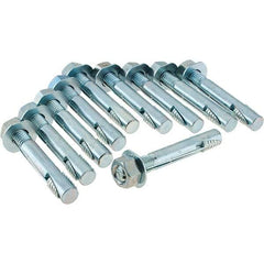 Value Collection - 1/2" Diam, 3-1/2" OAL, Wedge Expansion Concrete Anchor - Steel, Zinc-Plated Finish, Hex Head - Apex Tool & Supply