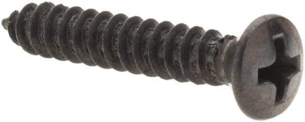 Value Collection - #8 Oval Head Phillips Sheet Metal Screw - Steel, 1" OAL, Grade 2 - Apex Tool & Supply