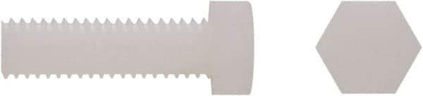 Electro Hardware - 5/16-18 UNC, 1-1/4" Length Under Head Hex Head Cap Screw - Partially Threaded, Grade 6/6 Nylon, Uncoated, 9/16" Hex - Apex Tool & Supply