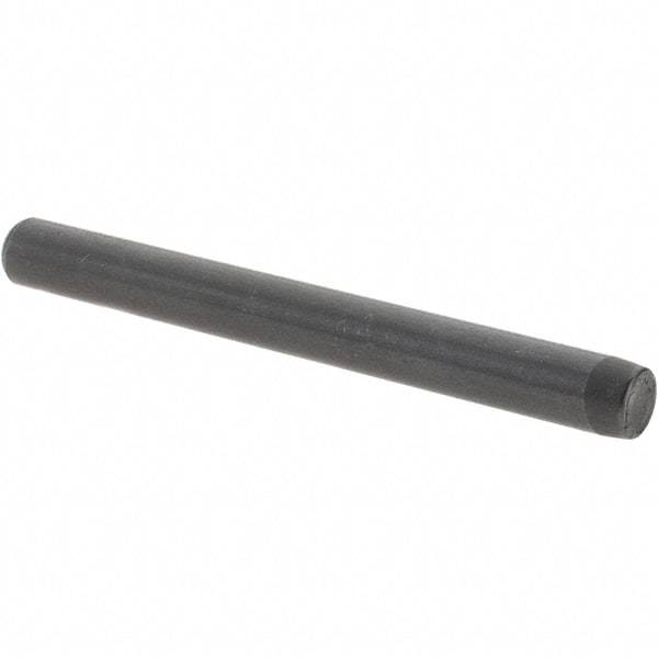 Value Collection - 1/4" Diam x 2-1/2" Pin Length Grade 8 Alloy Steel Standard Dowel Pin - Bright Finish, C 47-58 & C 60 (Surface) Hardness, 14,720 Lb (Double Shear), 7,360 Lb (Single Shear) Breaking Strength, 1 Beveled & 1 Rounded End - Apex Tool & Supply