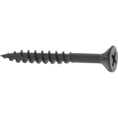 Buildex - #8, 1-1/2" OAL, Phillips Drive Flat Head, Steel Drywall Screws - Black Oxide Finish, Grade 2 - Apex Tool & Supply