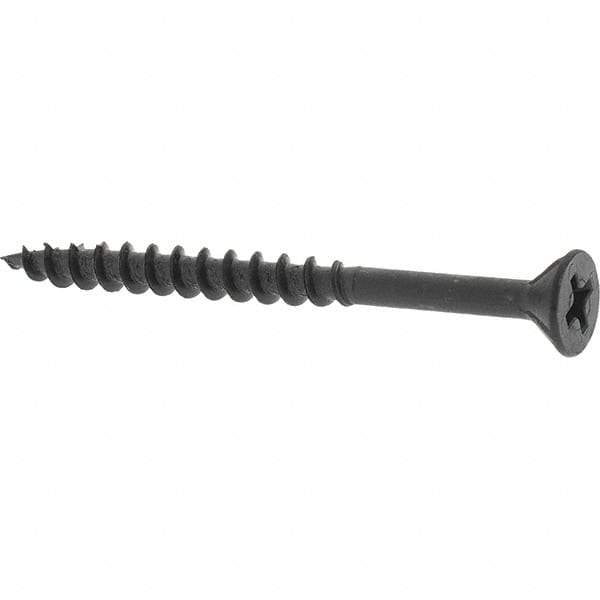 Buildex - #8, 2" OAL, Phillips Drive Flat Head, Steel Drywall Screws - Black Oxide Finish, Grade 2 - Apex Tool & Supply