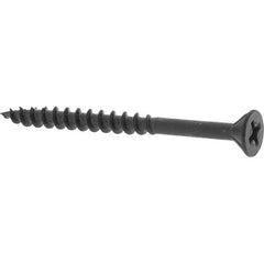 Buildex - #8, 2" OAL, Phillips Drive Flat Head, Steel Drywall Screws - Black Oxide Finish, Grade 2 - Apex Tool & Supply