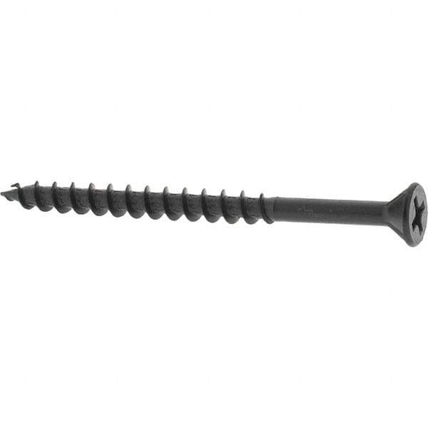 Buildex - #8, 2-1/4" OAL, Phillips Drive Flat Head, Steel Drywall Screws - Black Oxide Finish, Grade 2 - Apex Tool & Supply