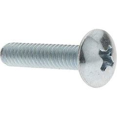 Value Collection - #8-32 UNC, 3/4" Length Under Head Phillips Drive Machine Screw - Truss Head, Grade 2 Steel, Zinc-Plated Finish, Without Washer - Apex Tool & Supply