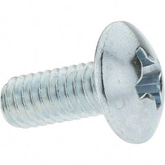 Made in USA - 5/16-18 UNC, 3/4" Length Under Head Phillips Drive Machine Screw - Truss Head, Grade 2 Steel, Zinc-Plated Finish, Without Washer - Apex Tool & Supply