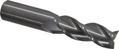 Kennametal - 5/8", 1-5/8" LOC, 5/8" Shank Diam, 3-1/2" OAL, 3 Flute, Solid Carbide Square End Mill - Single End, Uncoated, Spiral Flute, 37° Helix, Centercutting, Right Hand Cut, Right Hand Flute, Series AADE - Apex Tool & Supply