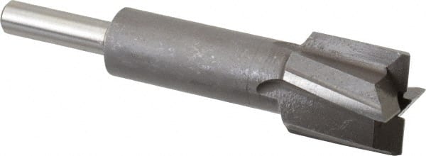 Made in USA - 23/32" Diam, 1/4" Shank, Diam, 4 Flutes, Straight Shank, Interchangeable Pilot Counterbore - Apex Tool & Supply