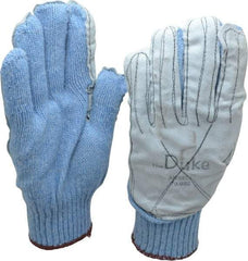 Ansell - Size L (9), ANSI Cut Lvl 4, Leather Cut Resistant Gloves - Knit Wrist, Black, Paired - Apex Tool & Supply