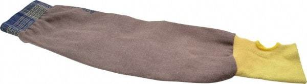 Ansell - Size Universal, Brown Kevlar Welding Sleeve - 22" Long Sleeve, Elastic Opening at Both Ends, Made with Thumb Hole - Apex Tool & Supply