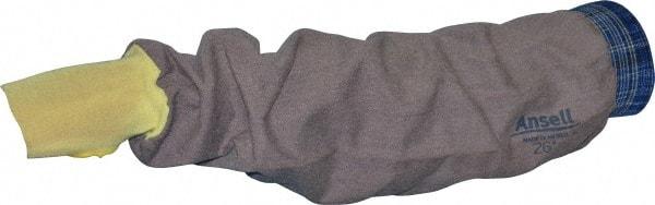 Ansell - Size Universal, Brown Kevlar Welding Sleeve - 26" Long Sleeve, Elastic Opening at Both Ends, Made with Thumb Hole - Apex Tool & Supply