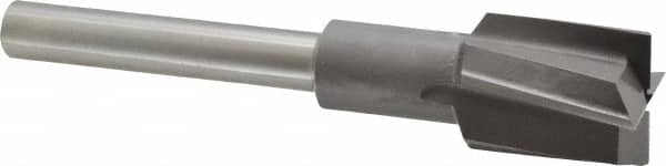 Made in USA - 1-1/8" Diam, 1/2" Shank, Diam, 4 Flutes, Straight Shank, Interchangeable Pilot Counterbore - Apex Tool & Supply
