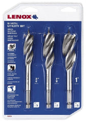 Lenox - 3/4 to 1", Bright Finish, Bi-Metal Auger Drill Bit Set - Apex Tool & Supply
