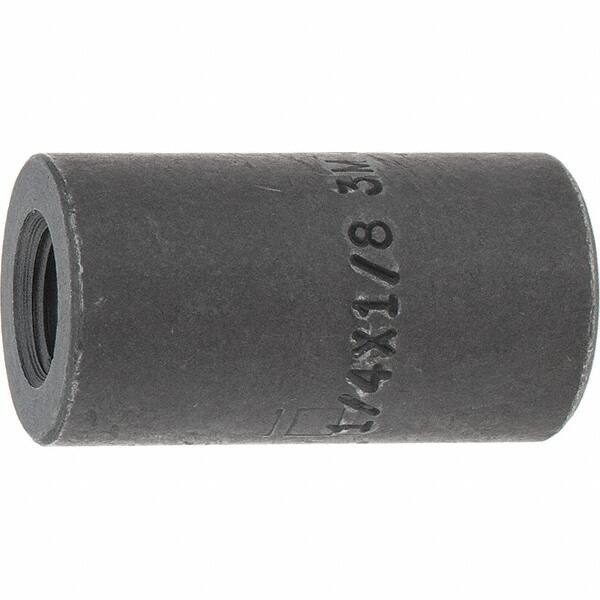 Made in USA - Size 1/4 x 1/8", Class 3,000, Forged Carbon Steel Black Pipe Reducing Coupling - 3,000 psi, Threaded End Connection - Apex Tool & Supply